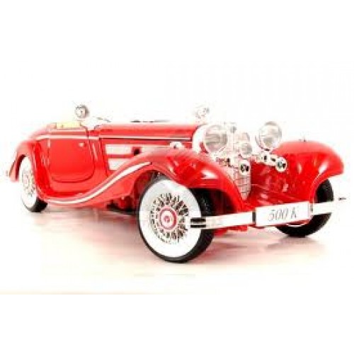 Maisto - Car Scale Models - 1-18 1936 Mercedes Benz 500K Typ Roadster, Red